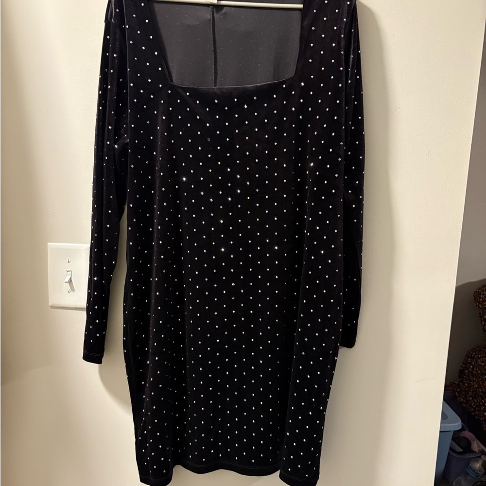 H&M Black Dress with Silver Dots